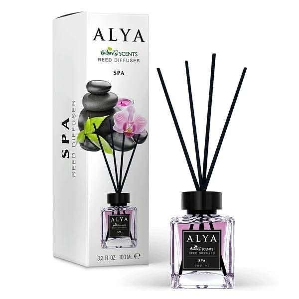 ALYA Nature's Scents Reed Diffuser, 3.3 FL.OZ., 100 ML, Home Fragrance with Black Reeds