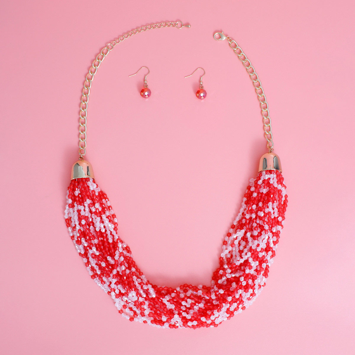 DST 34 Strand Red White Bead Set