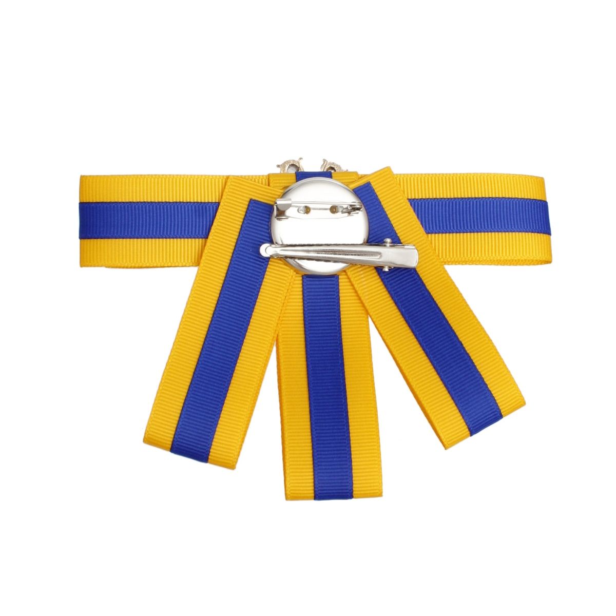 Blue Gold Bow Tie Style Brooch