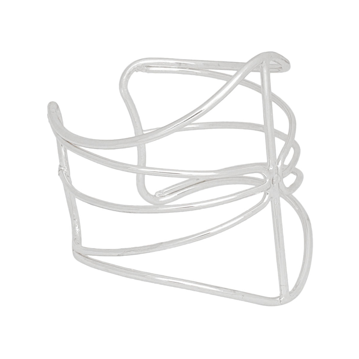 Cuff Silver Minimalistic Geometric Wire Bracelet