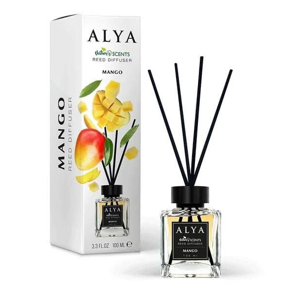 ALYA Nature's Scents Reed Diffuser, 3.3 FL.OZ., 100 ML, Home Fragrance with Black Reeds