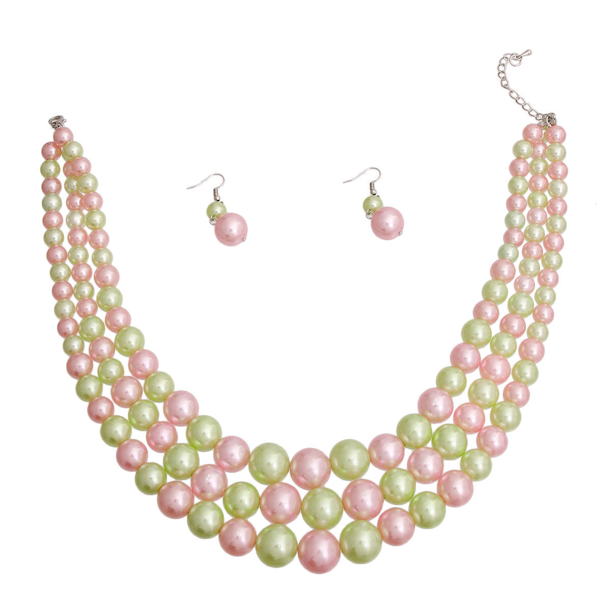 Light Pink Green 3 Layered Pearl Sorority