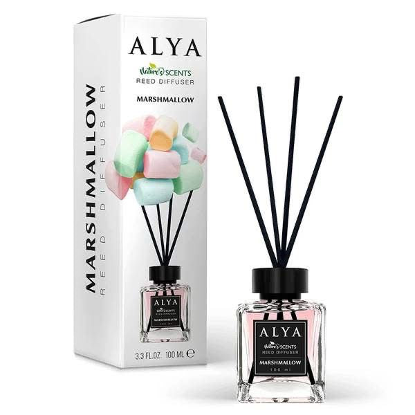 ALYA Nature's Scents Reed Diffuser, 3.3 FL.OZ., 100 ML, Home Fragrance with Black Reeds