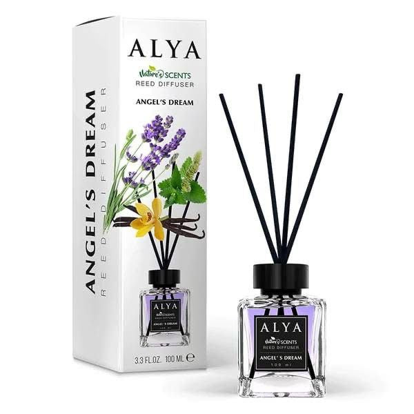 ALYA Nature's Scents Reed Diffuser, 3.3 FL.OZ., 100 ML, Home Fragrance with Black Reeds