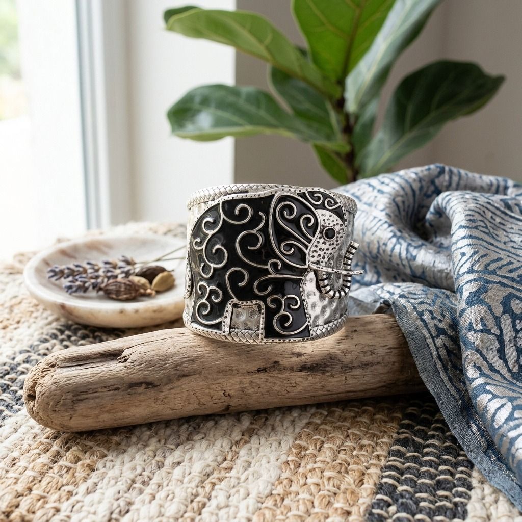 Full Black Delta Sorority Elephant Cuff|Adjustable