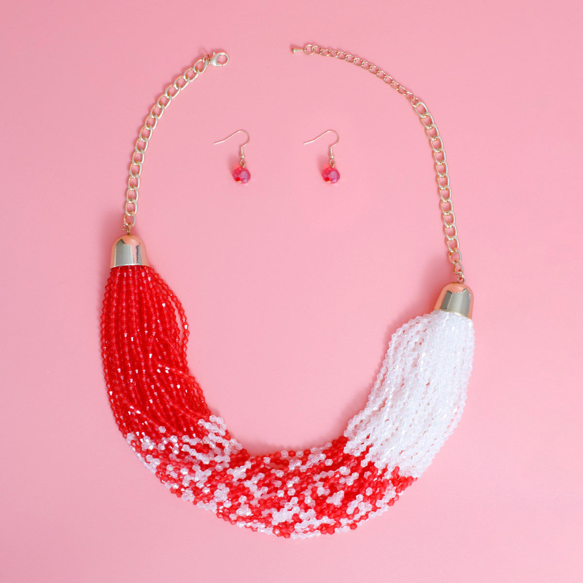 34 Strand Half Red White Bead Set
