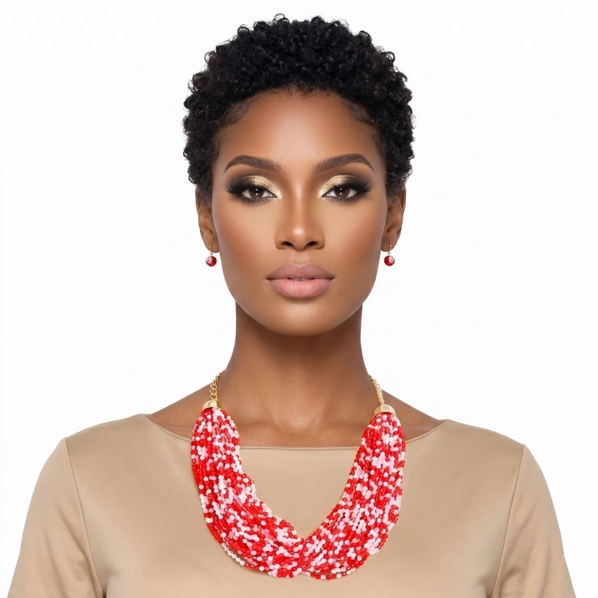 DST 34 Strand Red White Bead Set