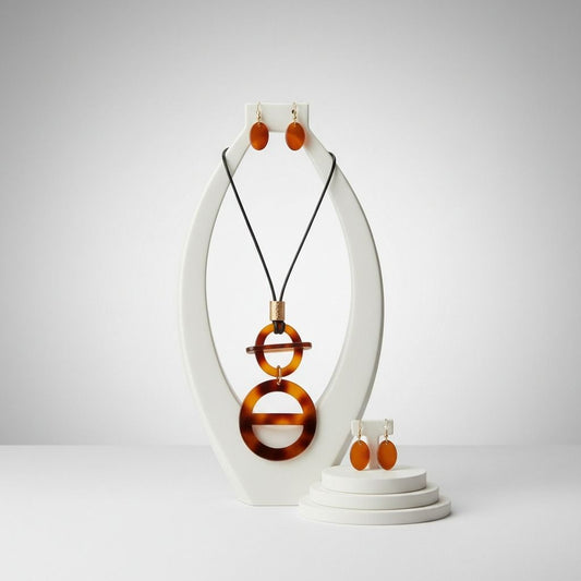 Round Tortoiseshell Pendant Set