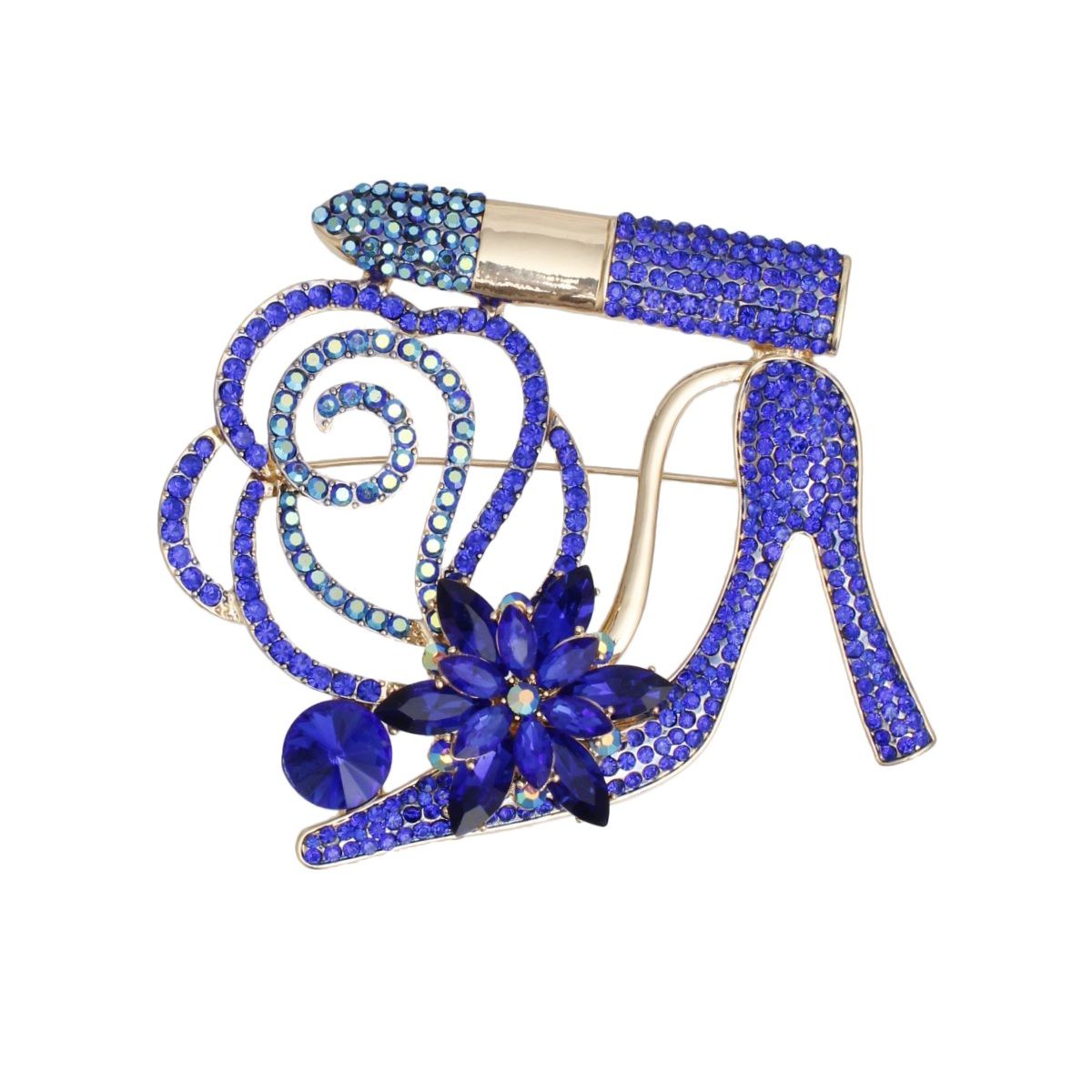 Luminous Lipstick High Heel Blue Brooch