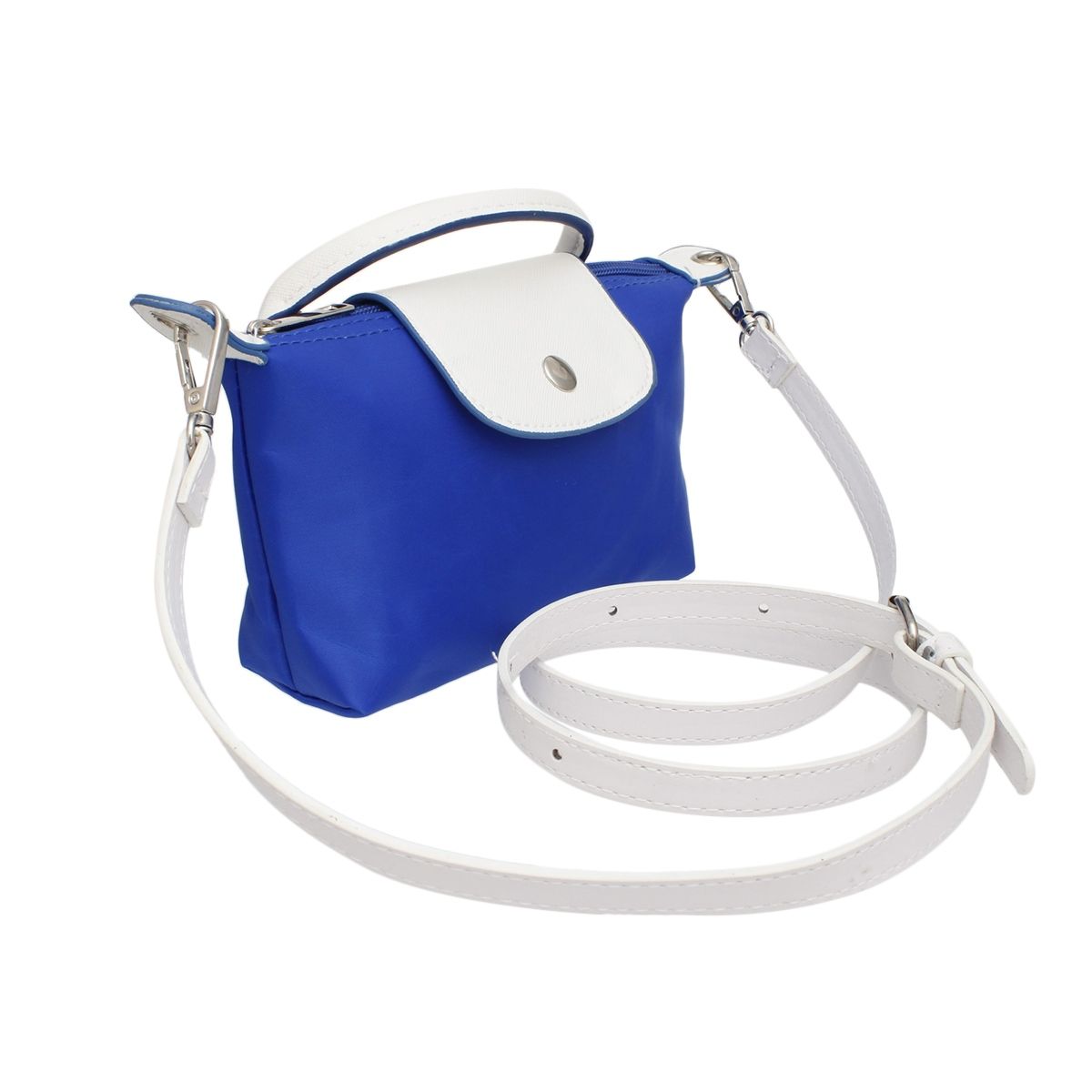 Blue Nylon Mini Pouch Handle Strap
