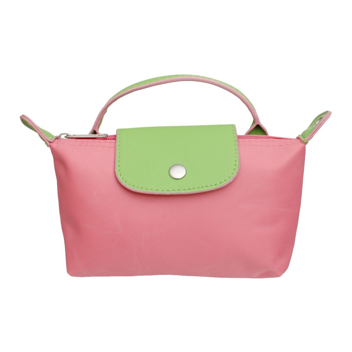 Pink Nylon Mini Pouch Handle Strap