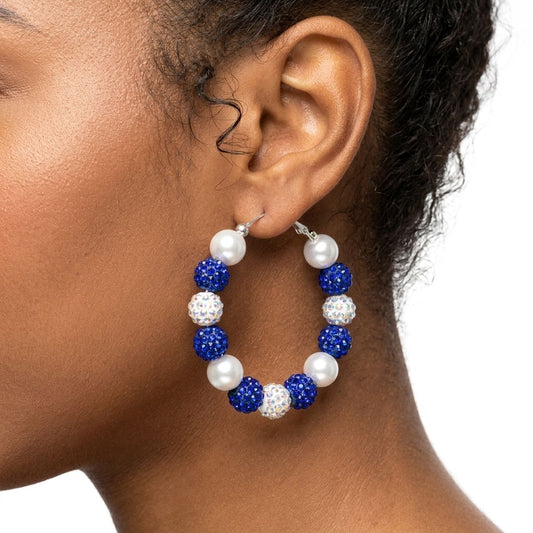 Royal Blue 2in Stone Ball Hoops