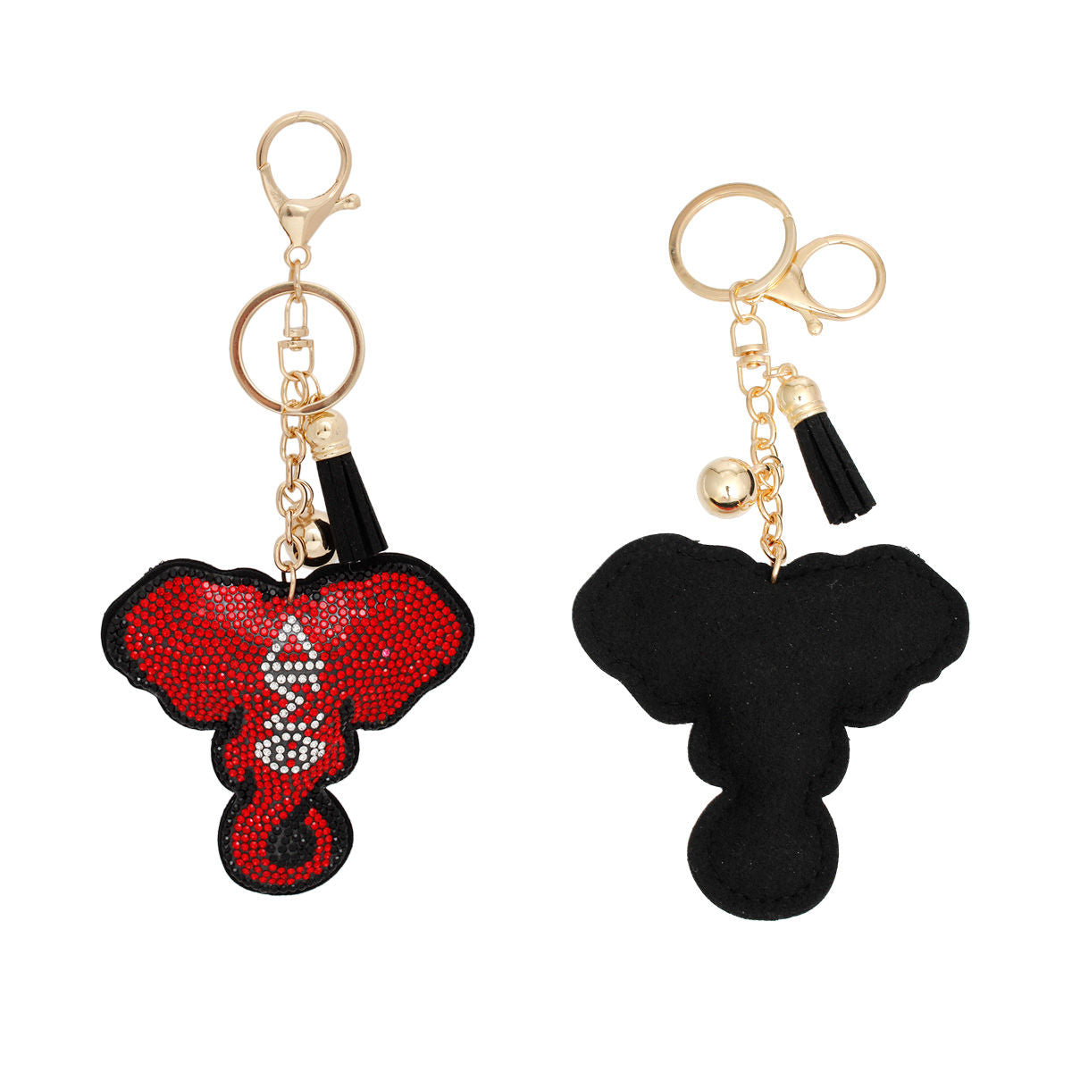 Elephant Head Red Padded Keychain
