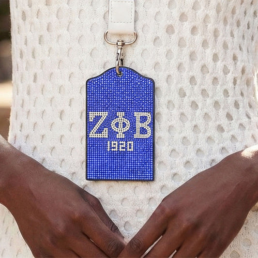 ZPB Blue Sparkling Sorority Pride ID Badge Holder