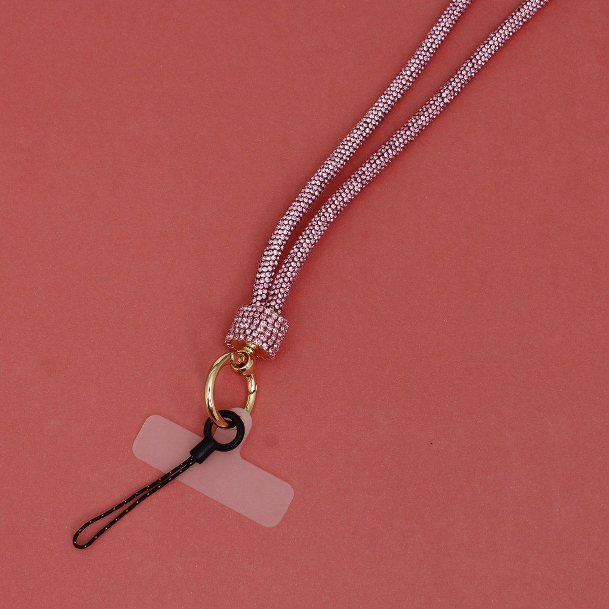 Rhinestone Long Phone Strap Pink Bling Lanyard
