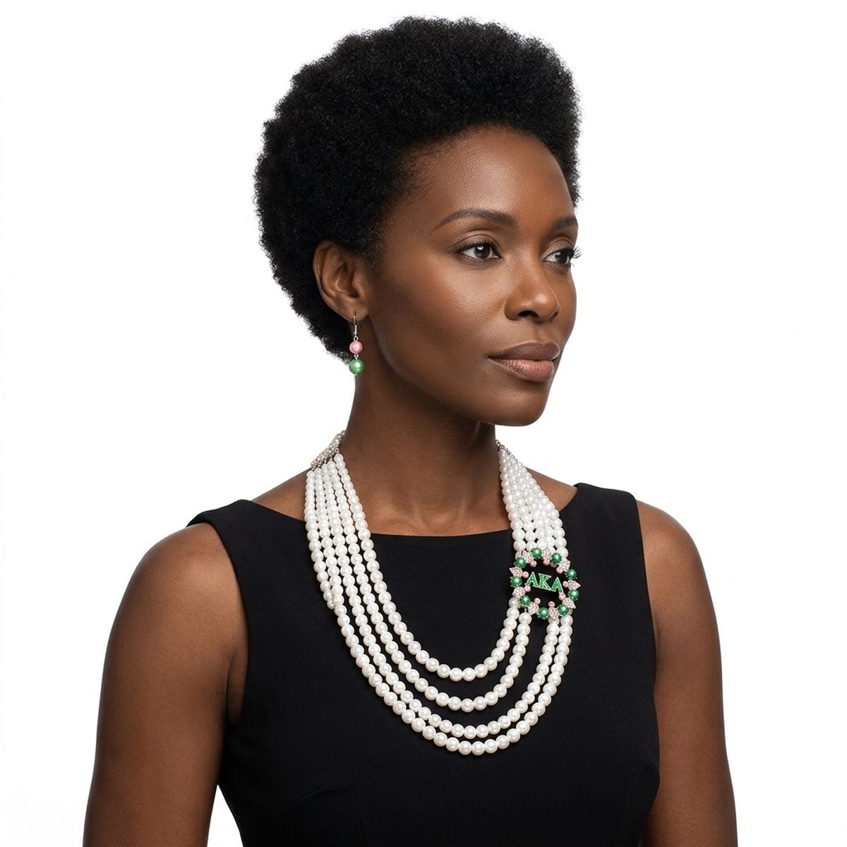 AKA Necklace White Pearl AKA Set