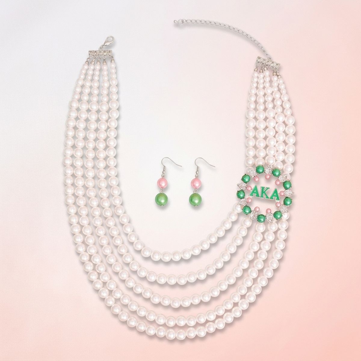 AKA Necklace White Pearl AKA Set