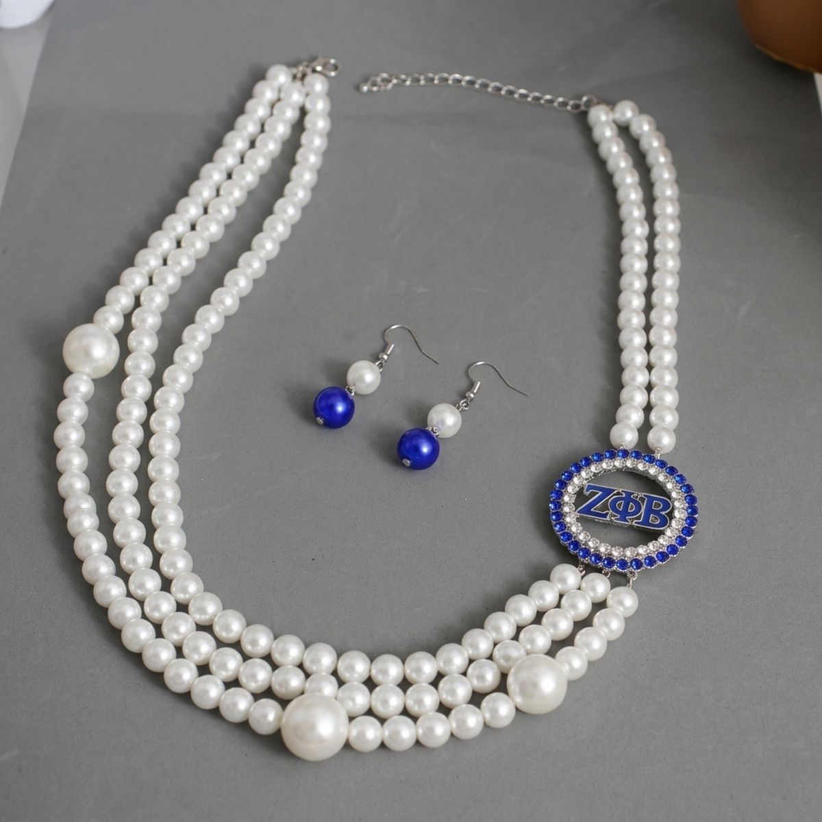 ZPB White Pearl Silver Necklace