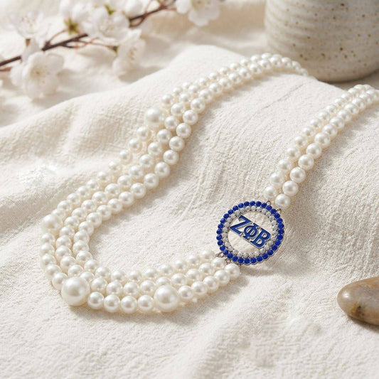 ZPB White Pearl Silver Necklace