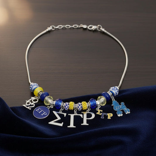 SGRHO Snake Chain Luxe Bead and Charm Necklace