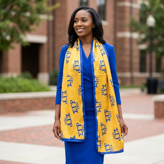 SGRHO Long Blue and Yellow 1922 Rectangle Scarf