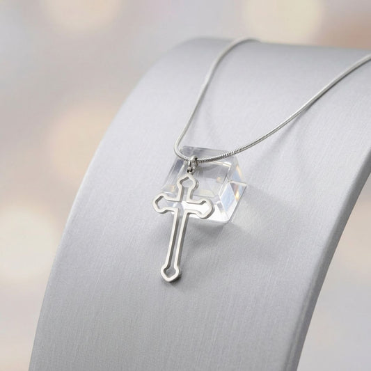 Stainless Steel Cross Pendant Chain Necklace