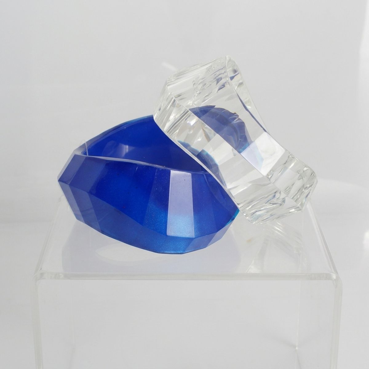 Bangle Retro Clear Prism Chunky Bracelet