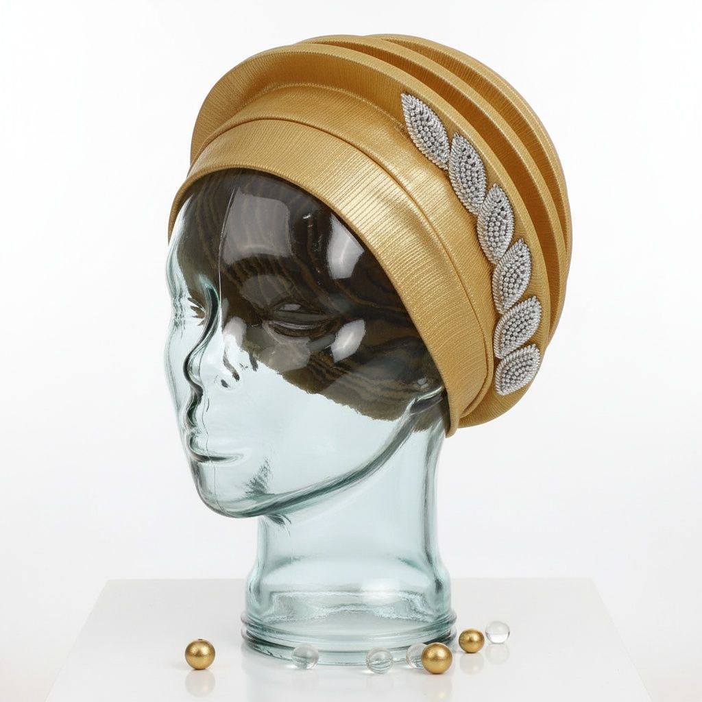 Instant Gele Gold Dazzling Structured Headwrap