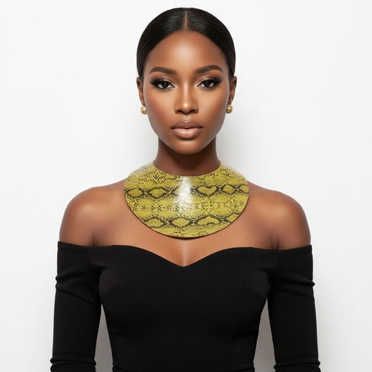 Snake Print Collar Choker Set