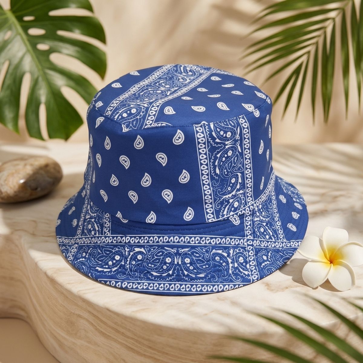 Blue Bandana Reversible Bucket Hat