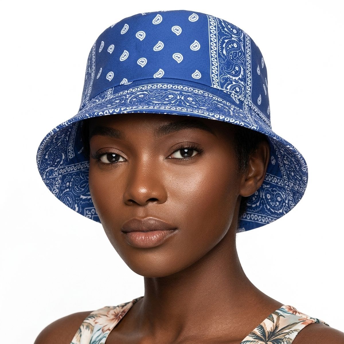 Blue Bandana Reversible Bucket Hat