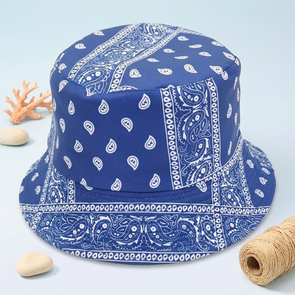 Blue Bandana Reversible Bucket Hat