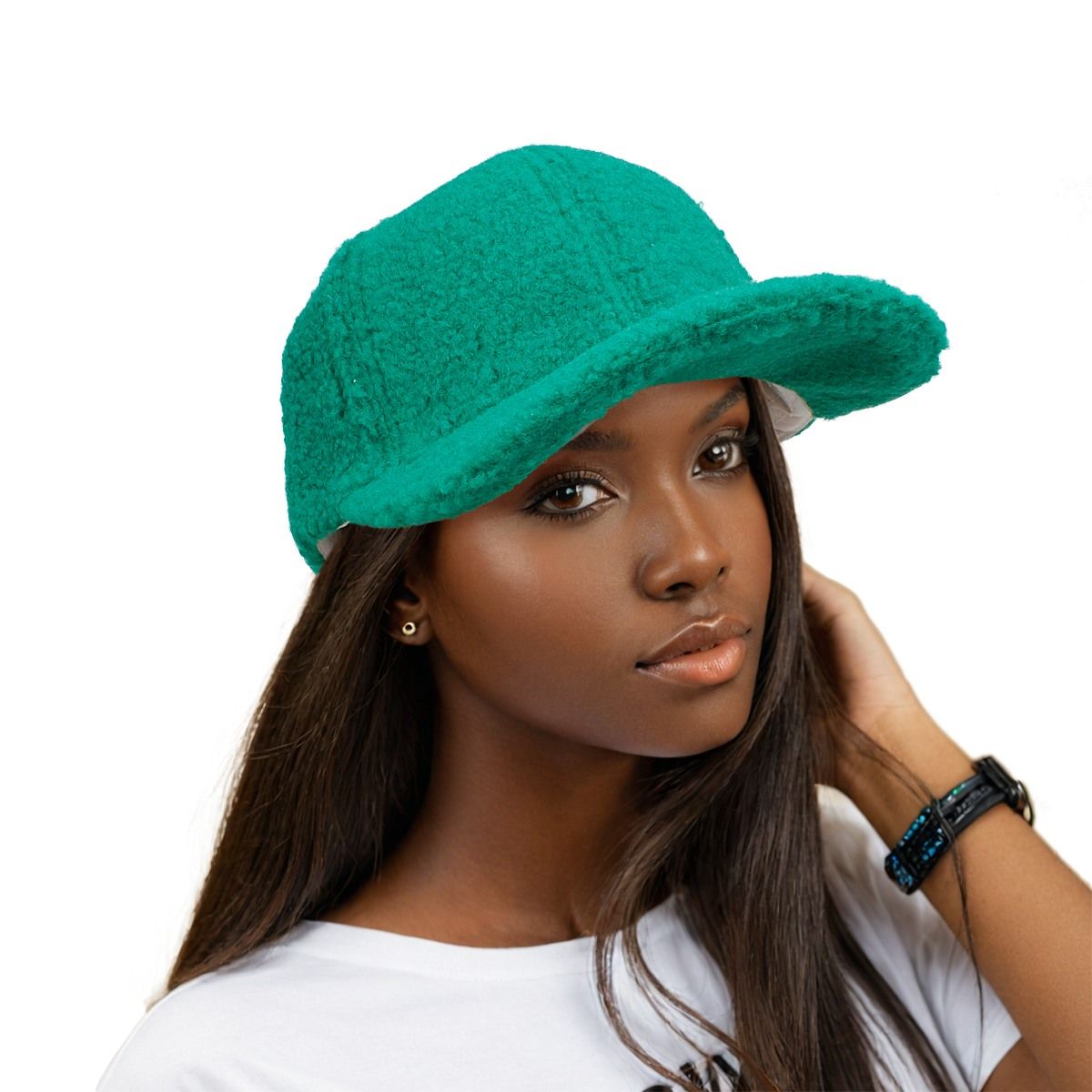 Green Sherpa Baseball Hat for Women