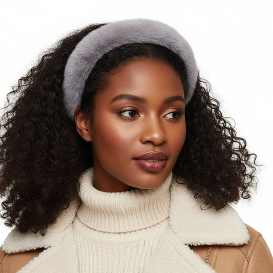 Slate Gray Fur Headband