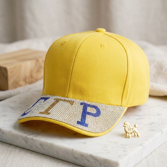 SGRHO Yellow Canvas Greek Brim Baseball Cap