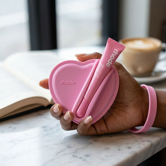 Pink Heart Silicone Pouch & Peptide Lip Tint Set