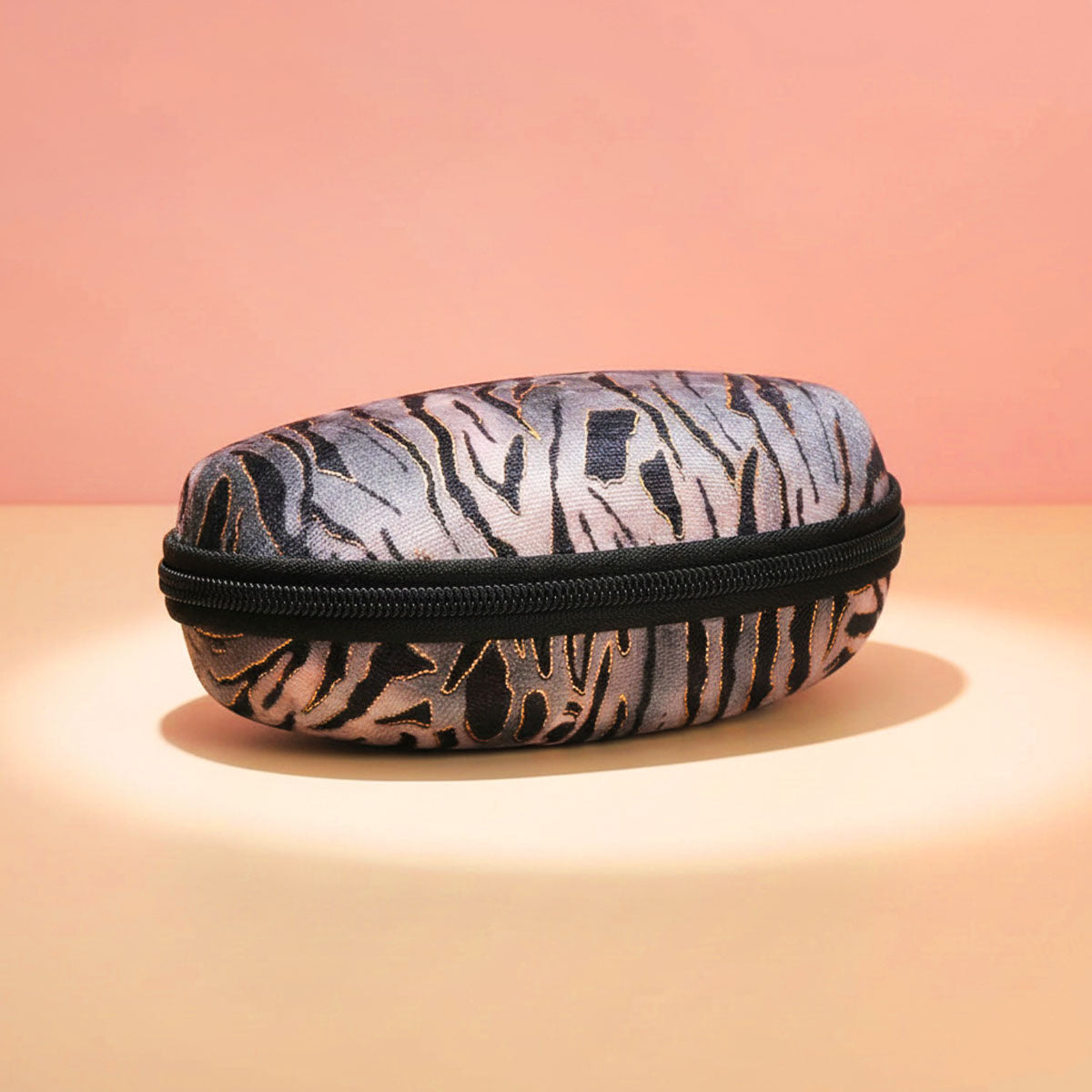 Gray Tiger Stripe Fur Sunglass Case